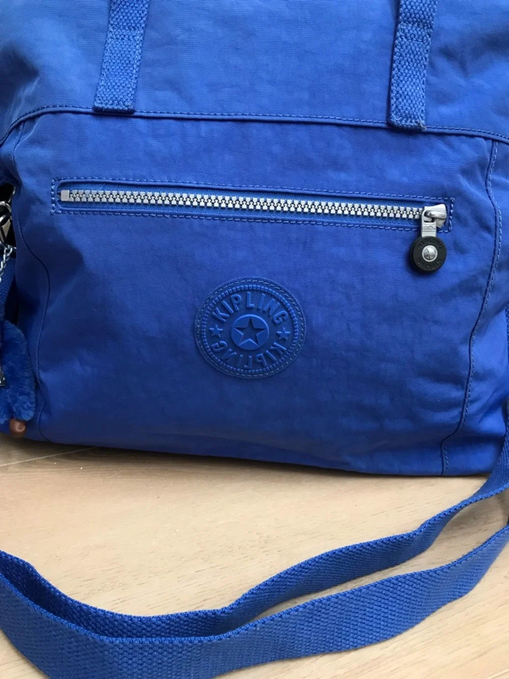 Kipling Martina Handbag Sailor Blue Crinkle Nylon Tote